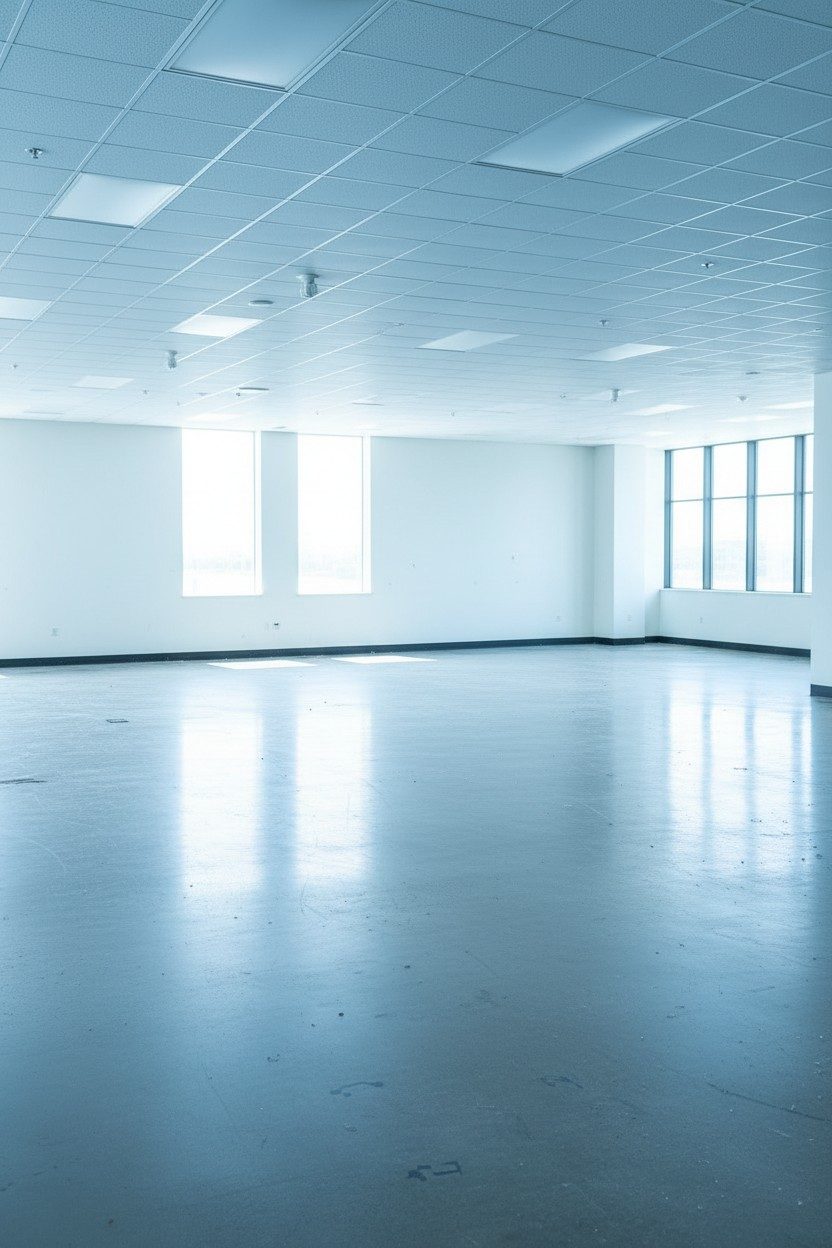 Illustrative example: the same space cleared out and swept clean after junk removal
